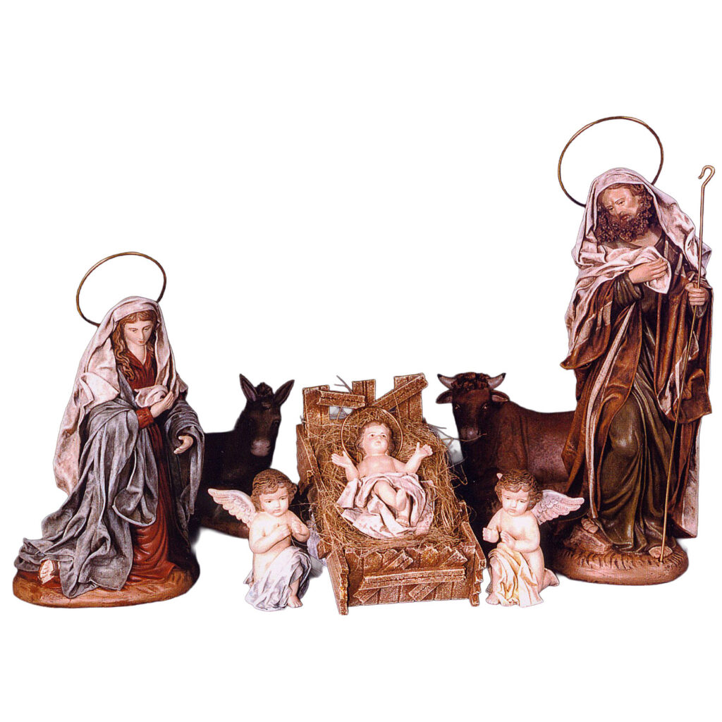 Nacimiento lienzado con ángeles. Modelo AL32 en 40 cm.