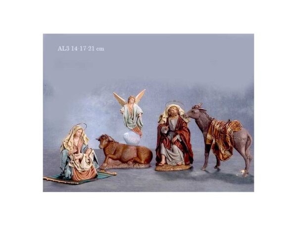 Nacimiento lienzado con ángel. Modelo AL3 en 21 cm