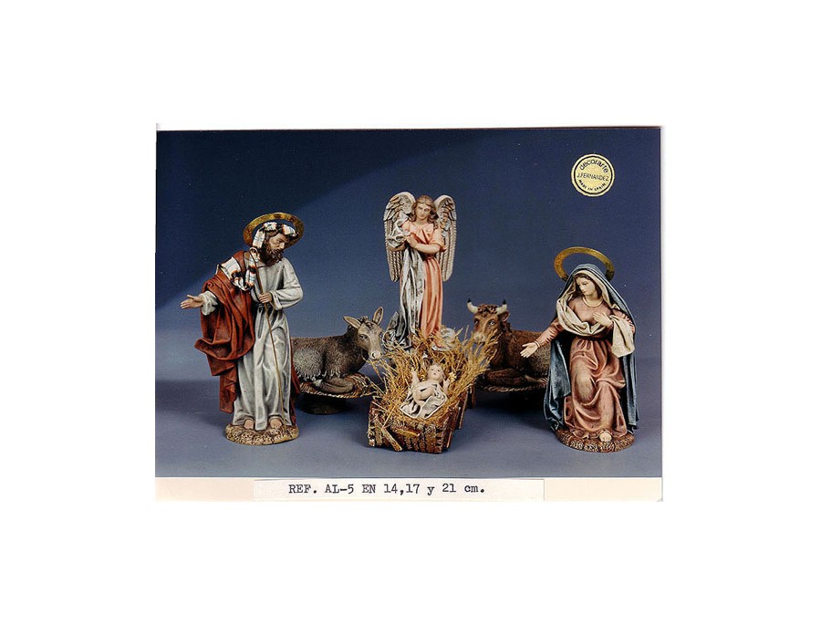 Nacimiento lienzado con ángel. Modelo AL5 en 21 cm: imagen 1