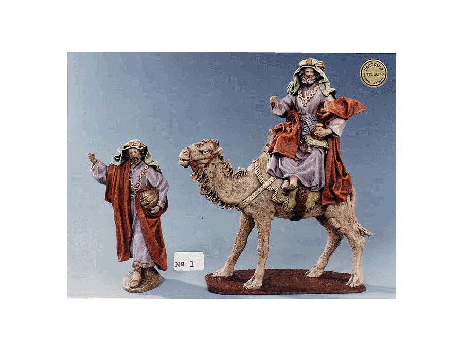 Reyes a camello con pajes. Modelo BL5 en 17 cm.: imagen 1