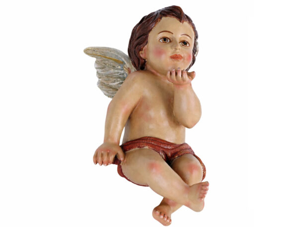 Ángel sentado: pensando y soplando