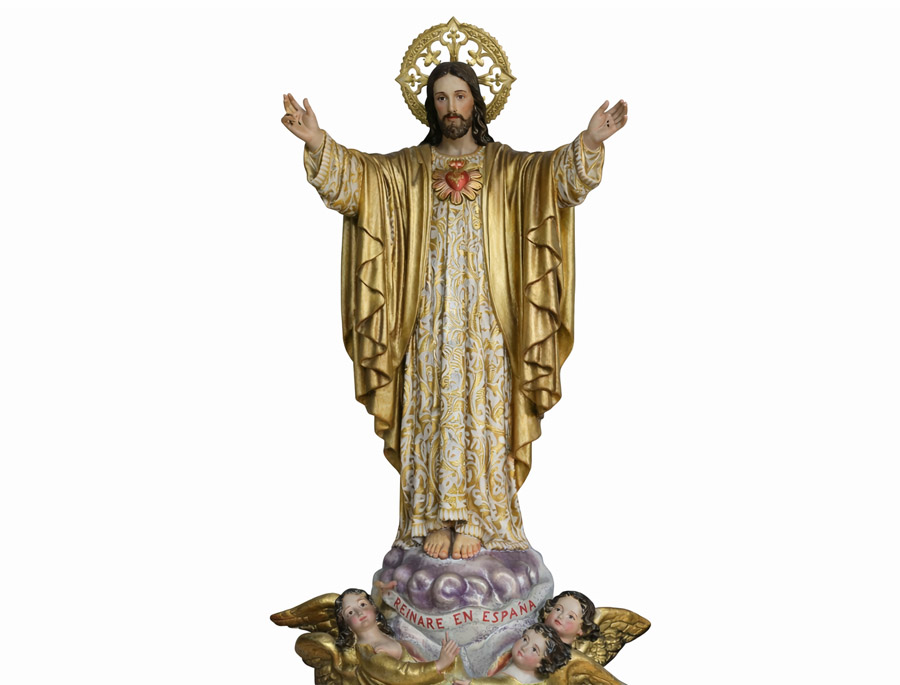Corazón de Jesús 40 cm clase extra con ángeles .Santuario de la Gran Promesa: imagen 1