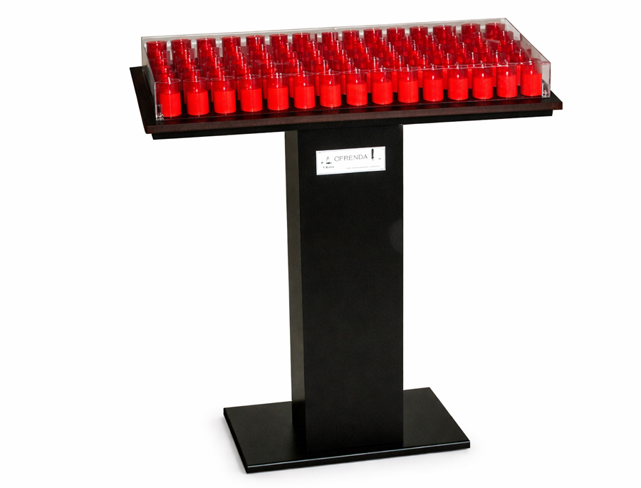Lampadario metálico 40 velones led rojo: imagen 1