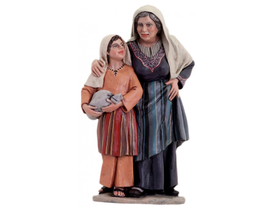 Anciana con niña 24 cms: imagen 1