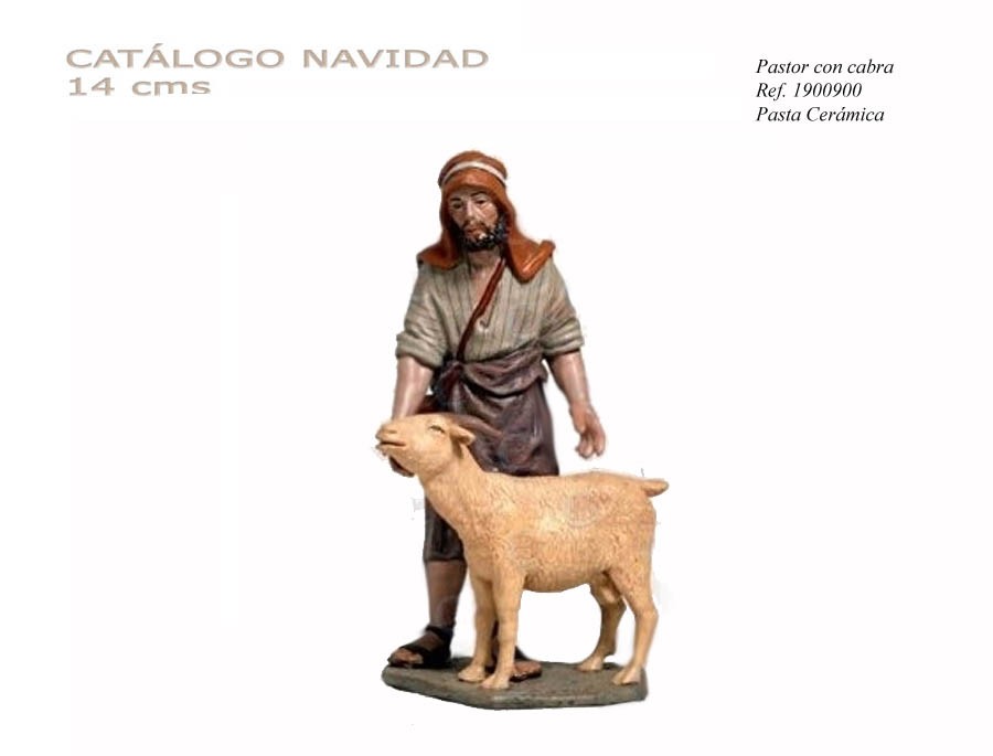 Pastor CON CABRA. 19 cm: imagen 1